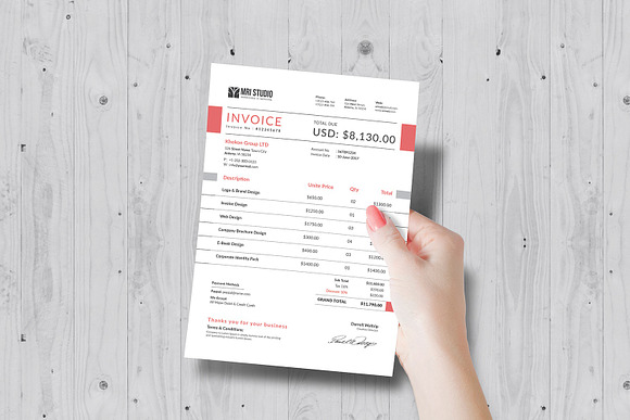 Creative Invoice Template in Stationery Templates - product preview 4
