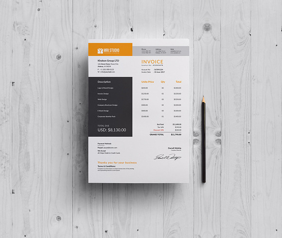 Corporate Invoice Template in Stationery Templates - product preview 1