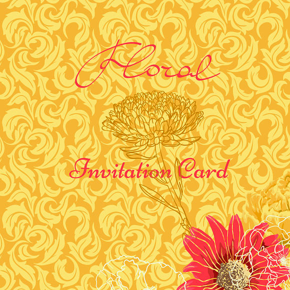Collection of floral patterns & card in Postcard Templates - product preview 4