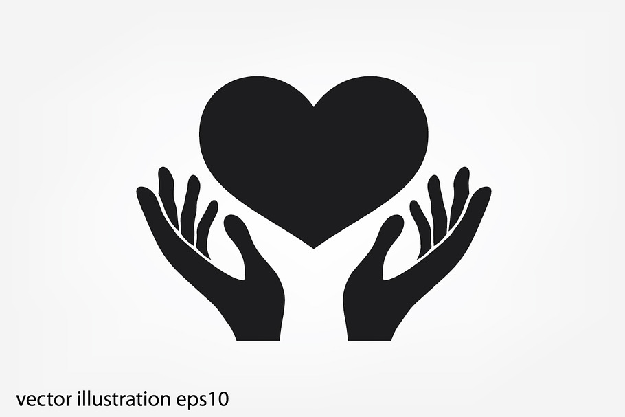 Heart in the hands vector icon. in Heart Icons - product preview 8