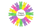 Cute Easter frame with lovely bunnies for your decoration