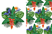 Tropical Bouquet + Seamless Pattern