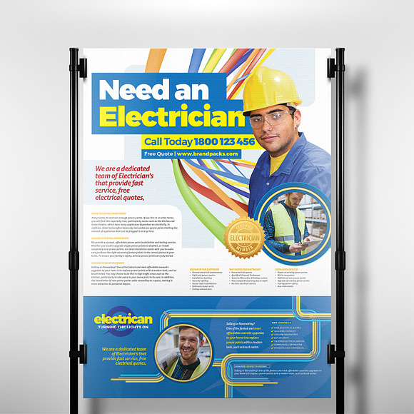 Electrician Poster Template in Flyer Templates - product preview 1