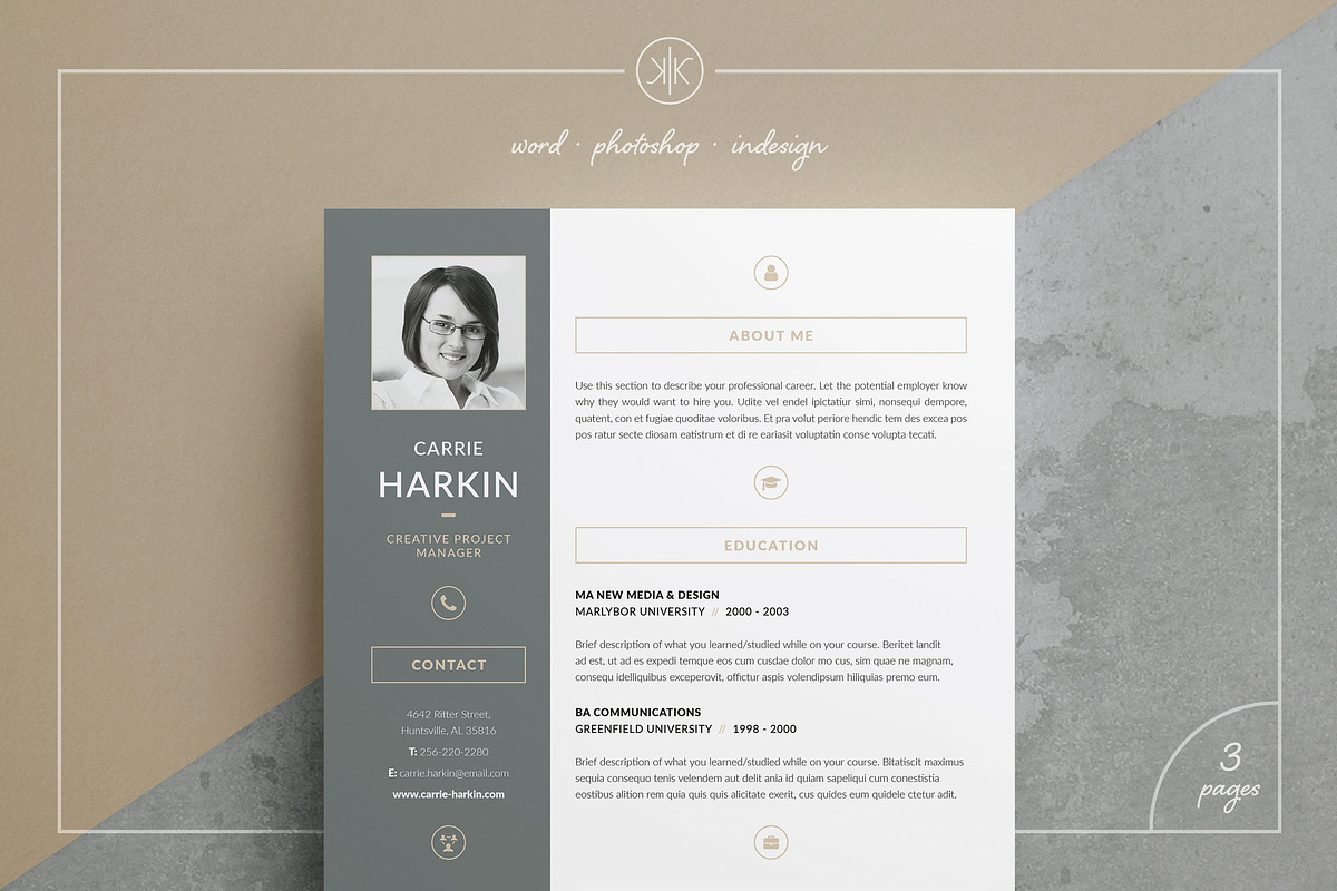 Resume/CV | Carrie in Resume Templates - product preview 8