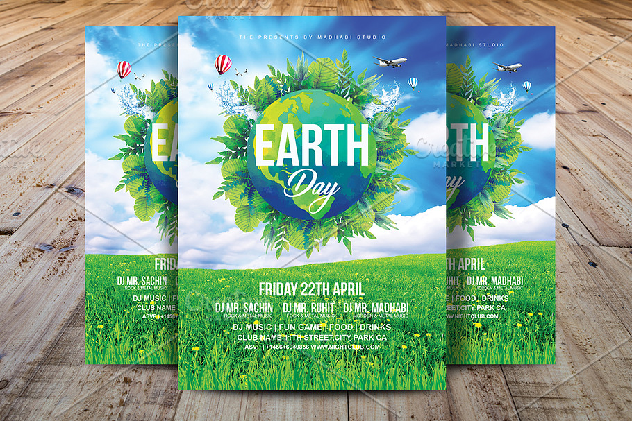 Earth Day Flyer Template in Flyer Templates - product preview 8