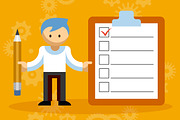 Businessman Character with Checklist