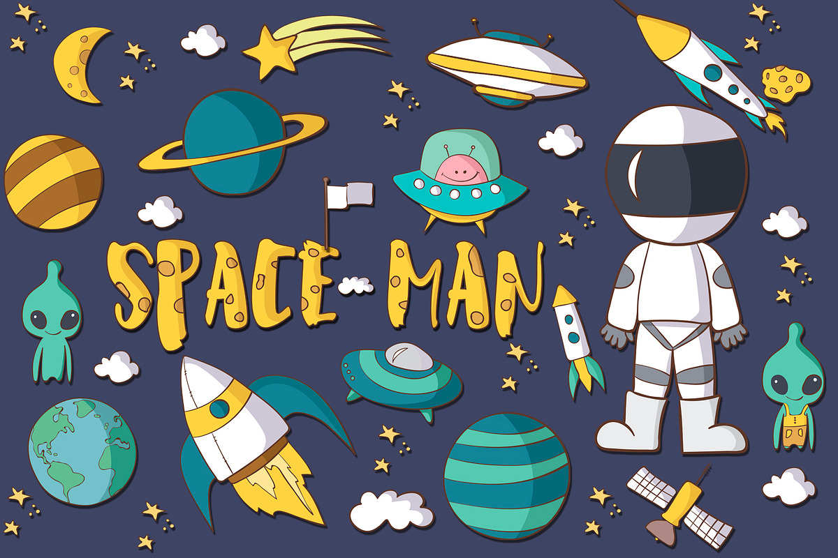Space Man in Illustrations - product preview 8