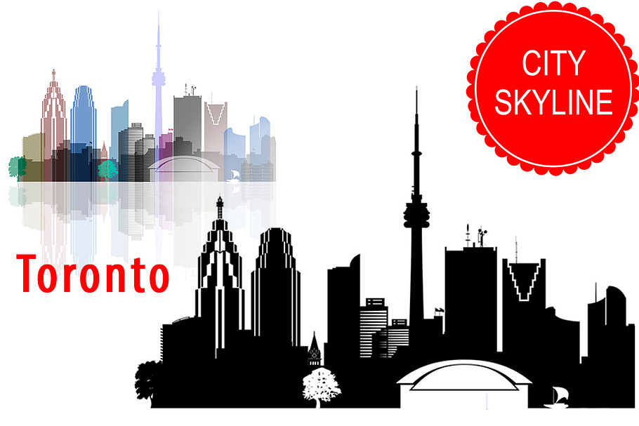 Toronto vector skyline in Illustrations - product preview 8