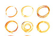 Golden hand drawn scribble circles