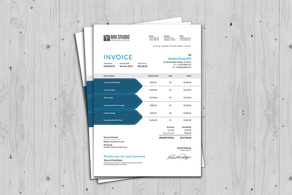 Simple Invoice Template in Stationery Templates - product preview 1