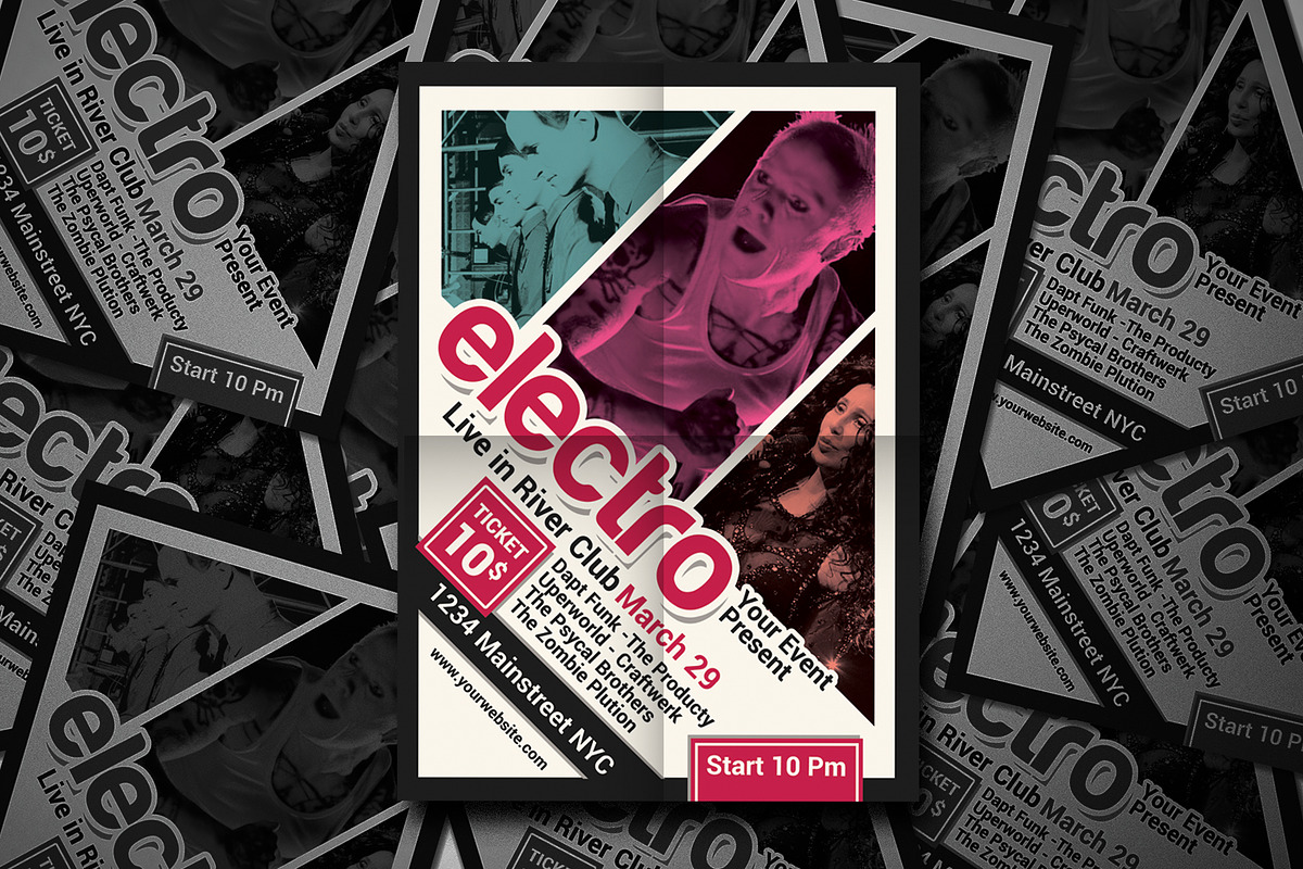 Electro Techno Music Flyer in Flyer Templates - product preview 8