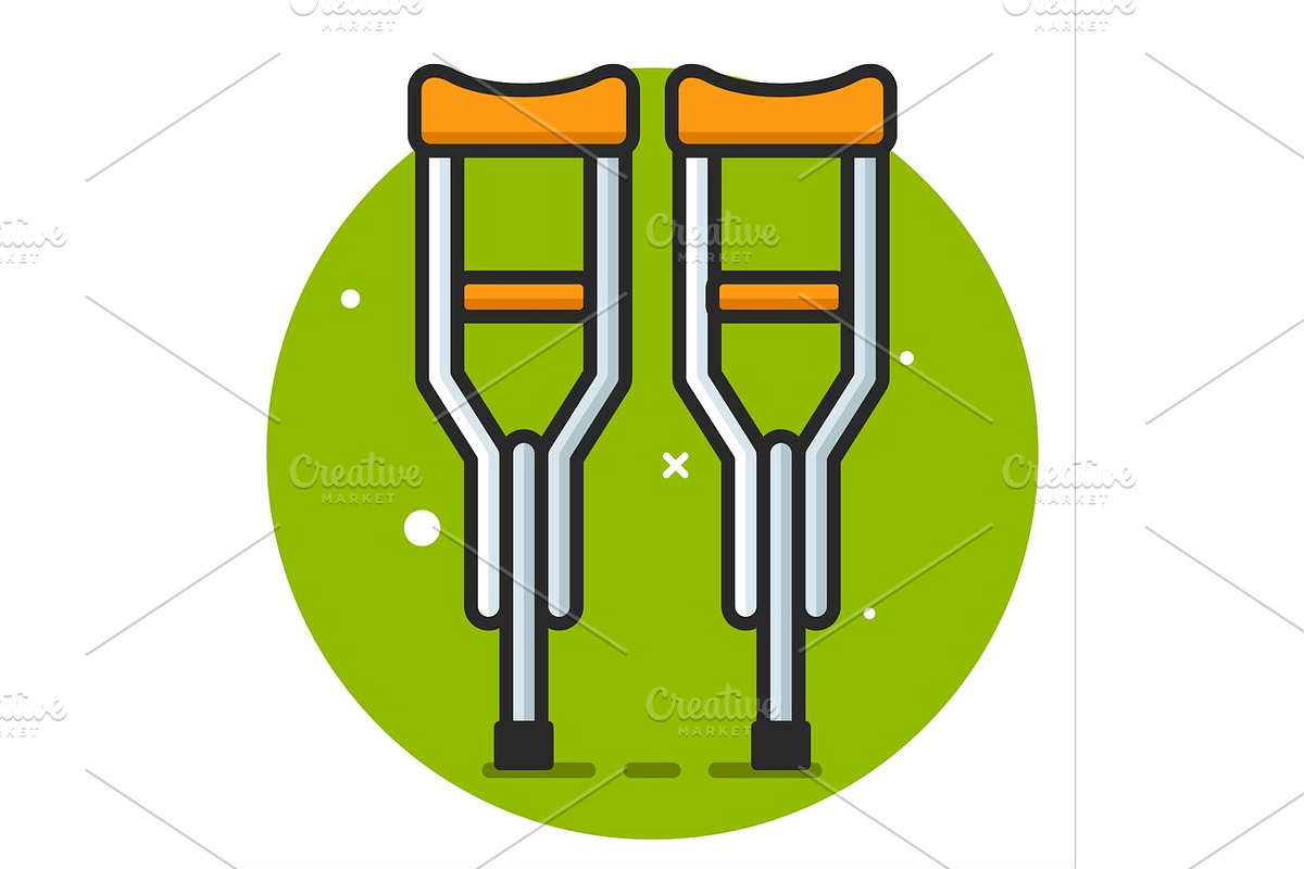 Crutch flat icon in Objects - product preview 8