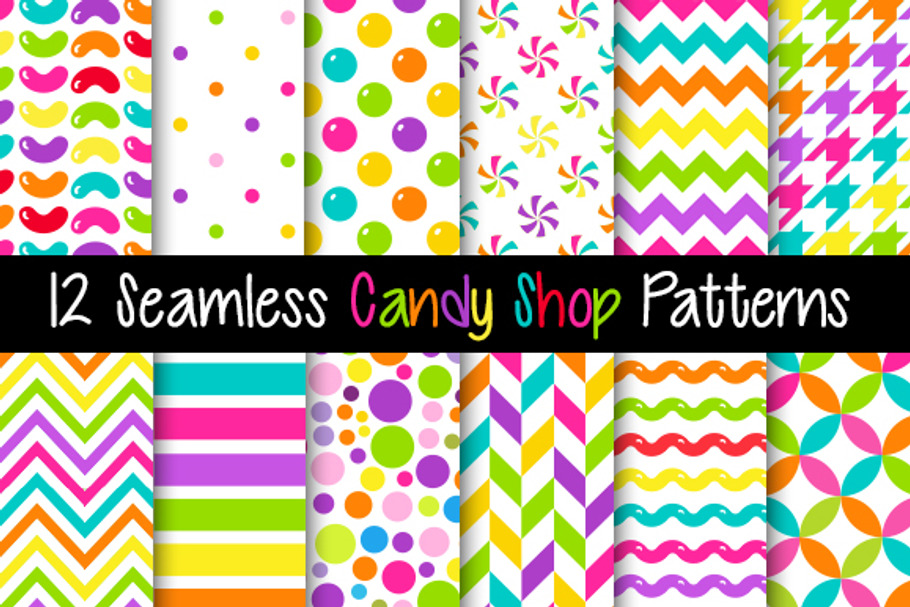 Seamless Bright Candy Patterns