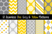 Seamless Chic Grey and Yellow Papers