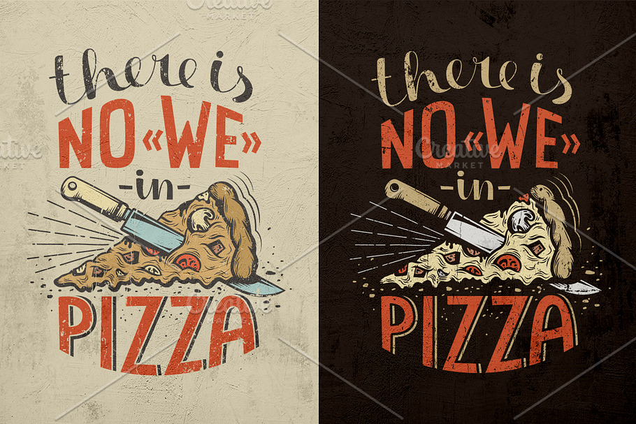 Pizza lettering poster