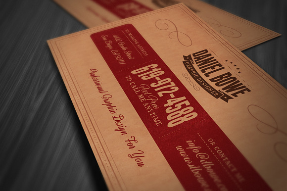 Vintage or Retro Business Card in Business Card Templates - product preview 1