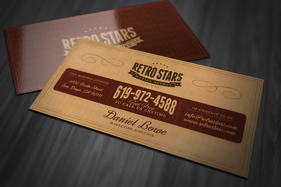 Vintage or Retro Business Card in Business Card Templates - product preview 2