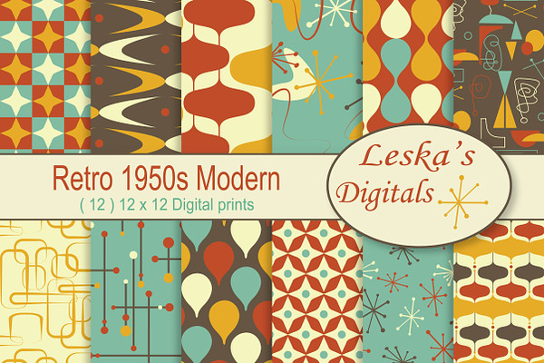 1950's Retro Digital Paper Pack