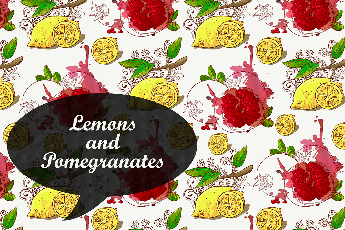 Lemons & Pomegranates in Patterns - product preview 8