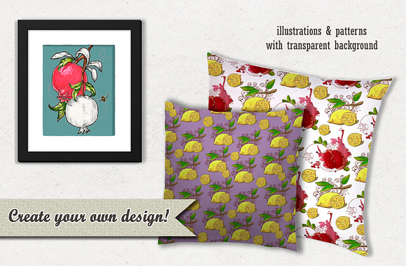 Lemons & Pomegranates in Patterns - product preview 5