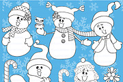 Snowmen Digital Stamps AMB-190