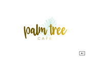Palm Leaf & Gold Logo Template