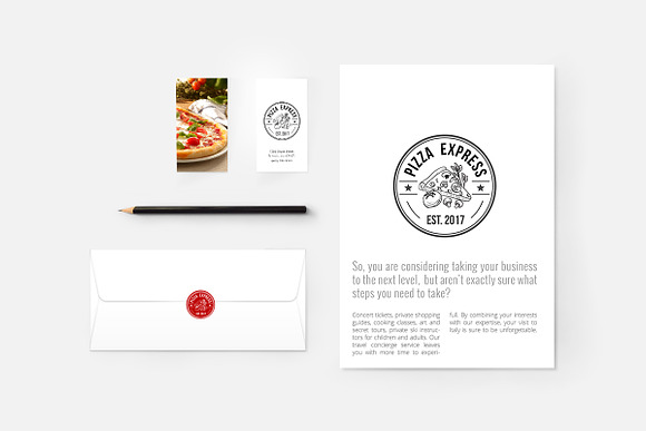 Pizza Retro Badge Logo Template in Logo Templates - product preview 3