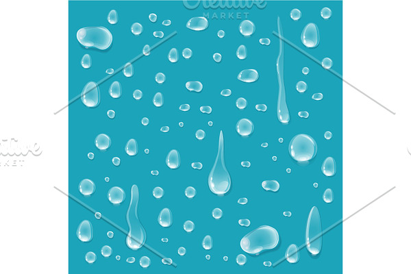 Seamless Pattern with Water Liquid Drops