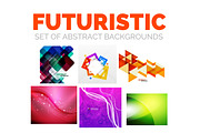 Set of modern futuristic abstract background