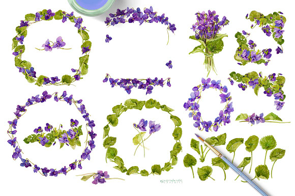 Sweet Violets in Illustrations - product preview 2