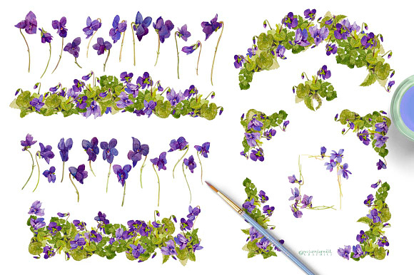 Sweet Violets in Illustrations - product preview 4