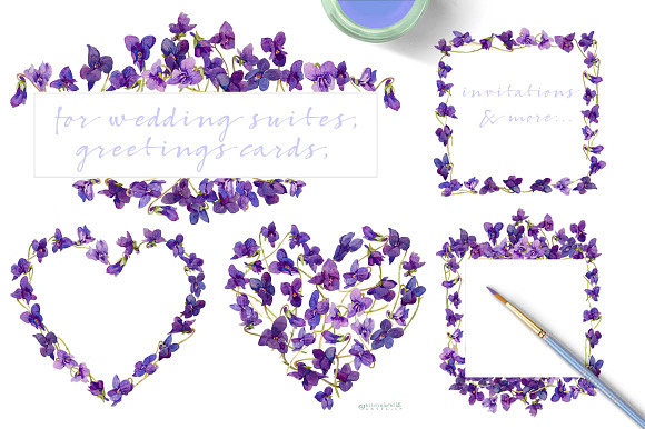 Sweet Violets in Illustrations - product preview 5