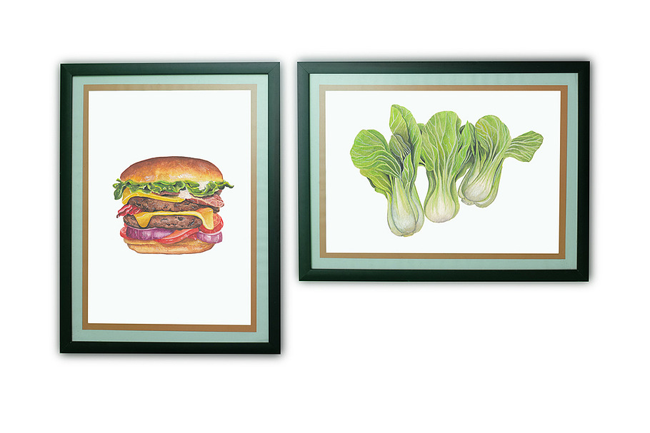 Burger Watercolor Painting