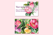 Floral business visit card vector