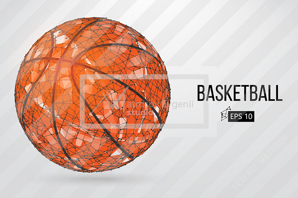 Silhouette of basketball ball NBA in Illustrations - product preview 6