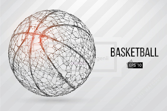 Silhouette of basketball ball NBA in Illustrations - product preview 8