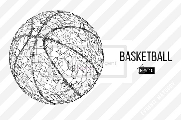 Silhouette of basketball ball NBA in Illustrations - product preview 9