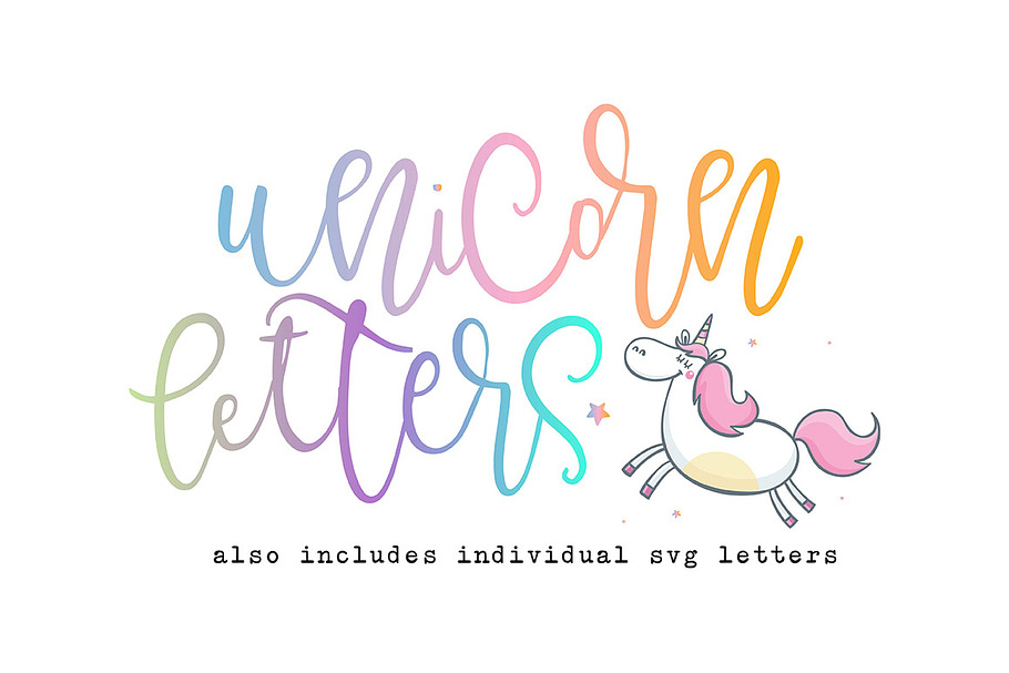 Unicorn Letters Font & SVG Letters in Lettering Fonts - product preview 8