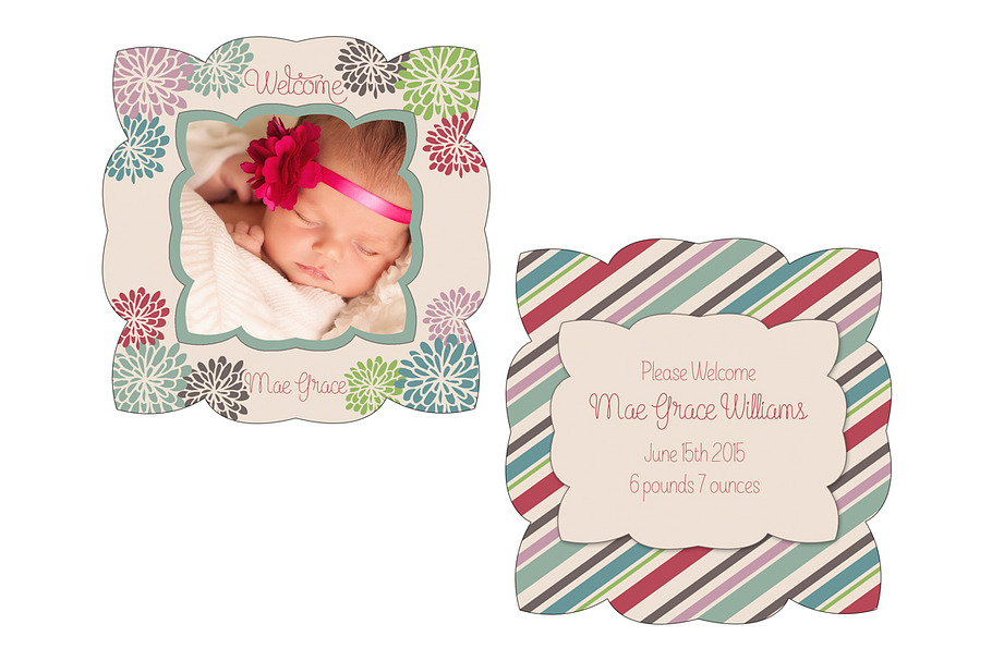 Mae Baby Announcement  in Card Templates - product preview 8