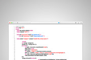 Browser window with html code