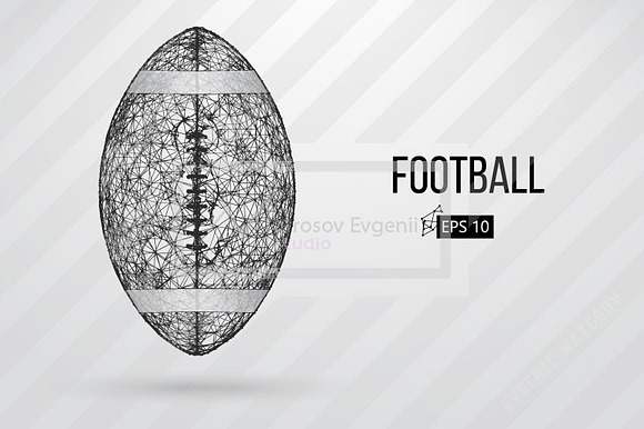 Silhouette of football balls. Set in Illustrations - product preview 4