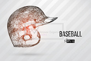 Silhouette of baseball helmet. Set