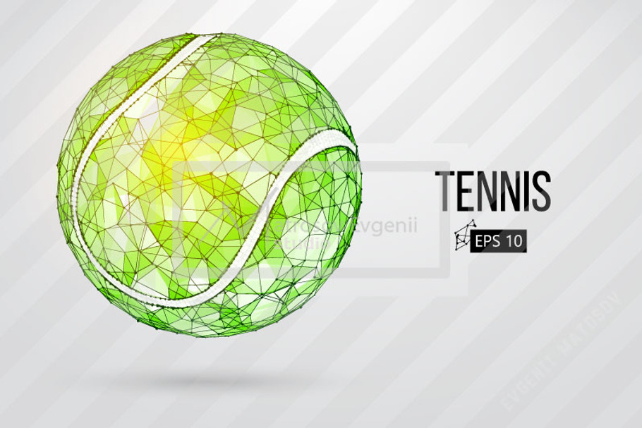 Silhouette of tennis balls. Set in Illustrations - product preview 8