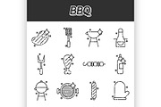 Barbecue and grill icon set