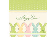 Cute vintage Easter card in shabby chic style with bunny