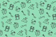 Hunting concept icons pattern