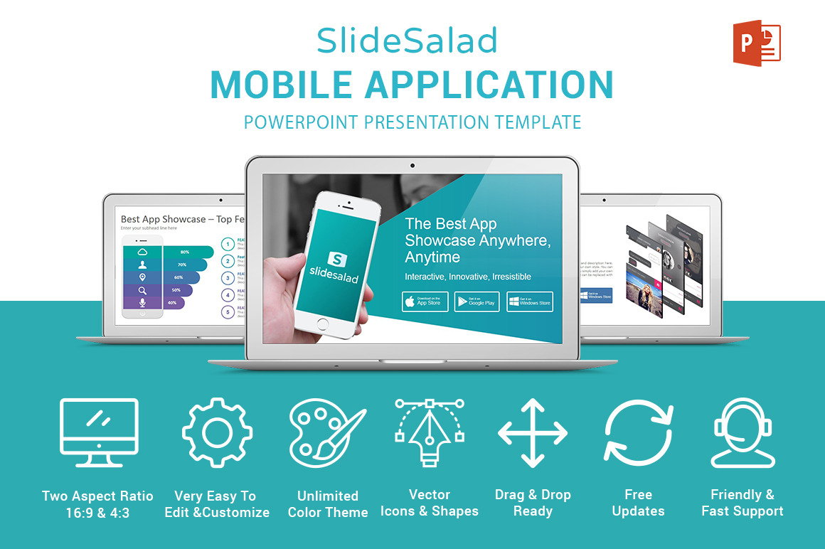 mobile application powerpoint presentation template free download