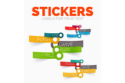 Vector design elements set of colour paper sticker icons