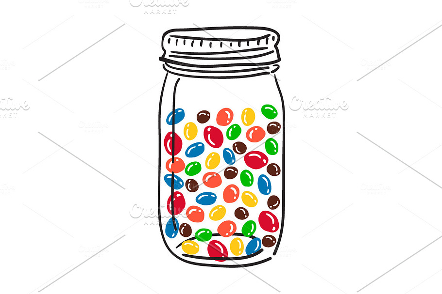 Glass Jar with candies.