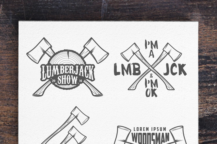 Lumberjack labels and badges (set 1) in Illustrations - product preview 8